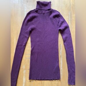 Express Rib Knit Turtleneck Sweater Women’s Dark Purple
